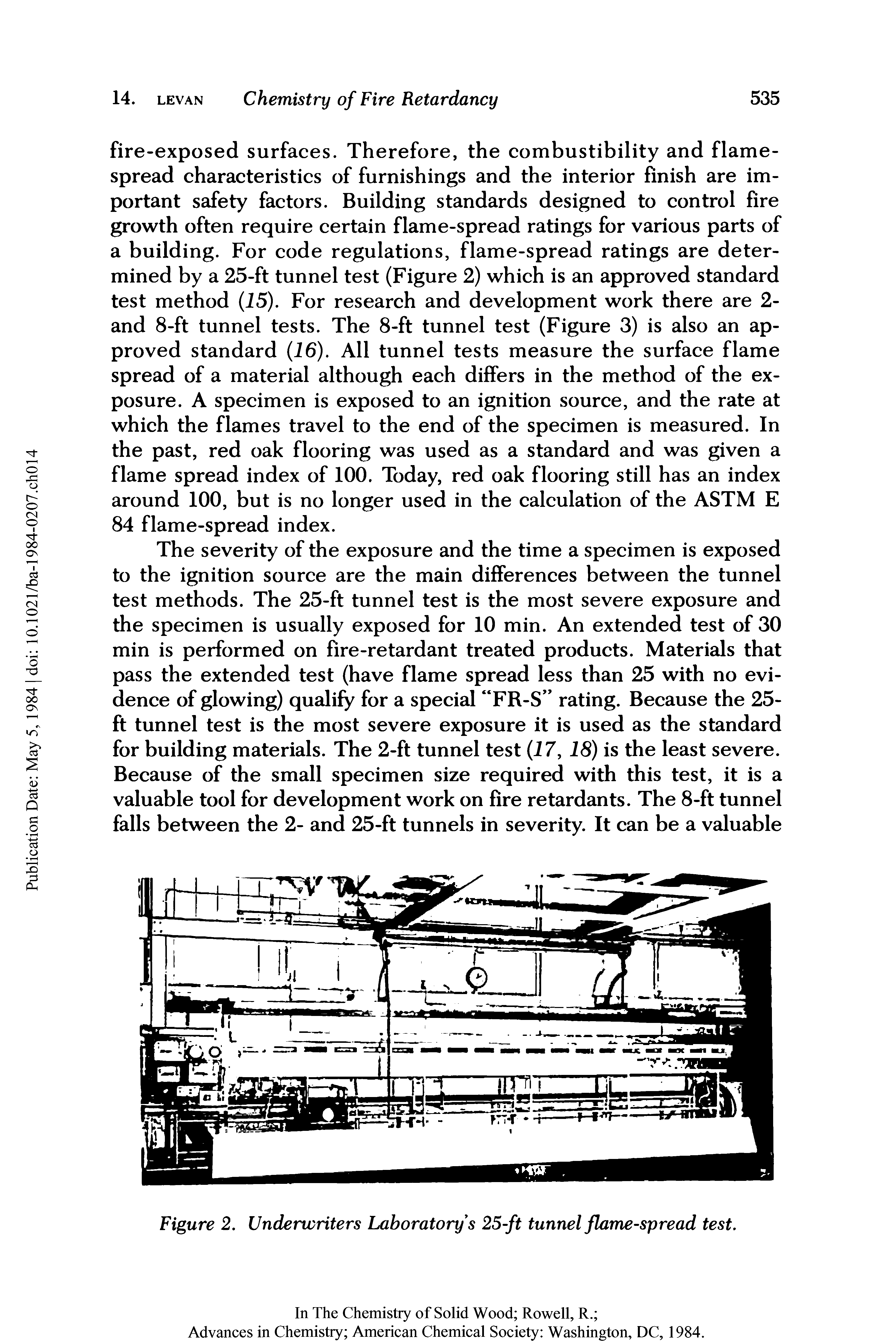 Figure 2. Underwriters Laboratory s 25-ft tunnel flame-spread test.