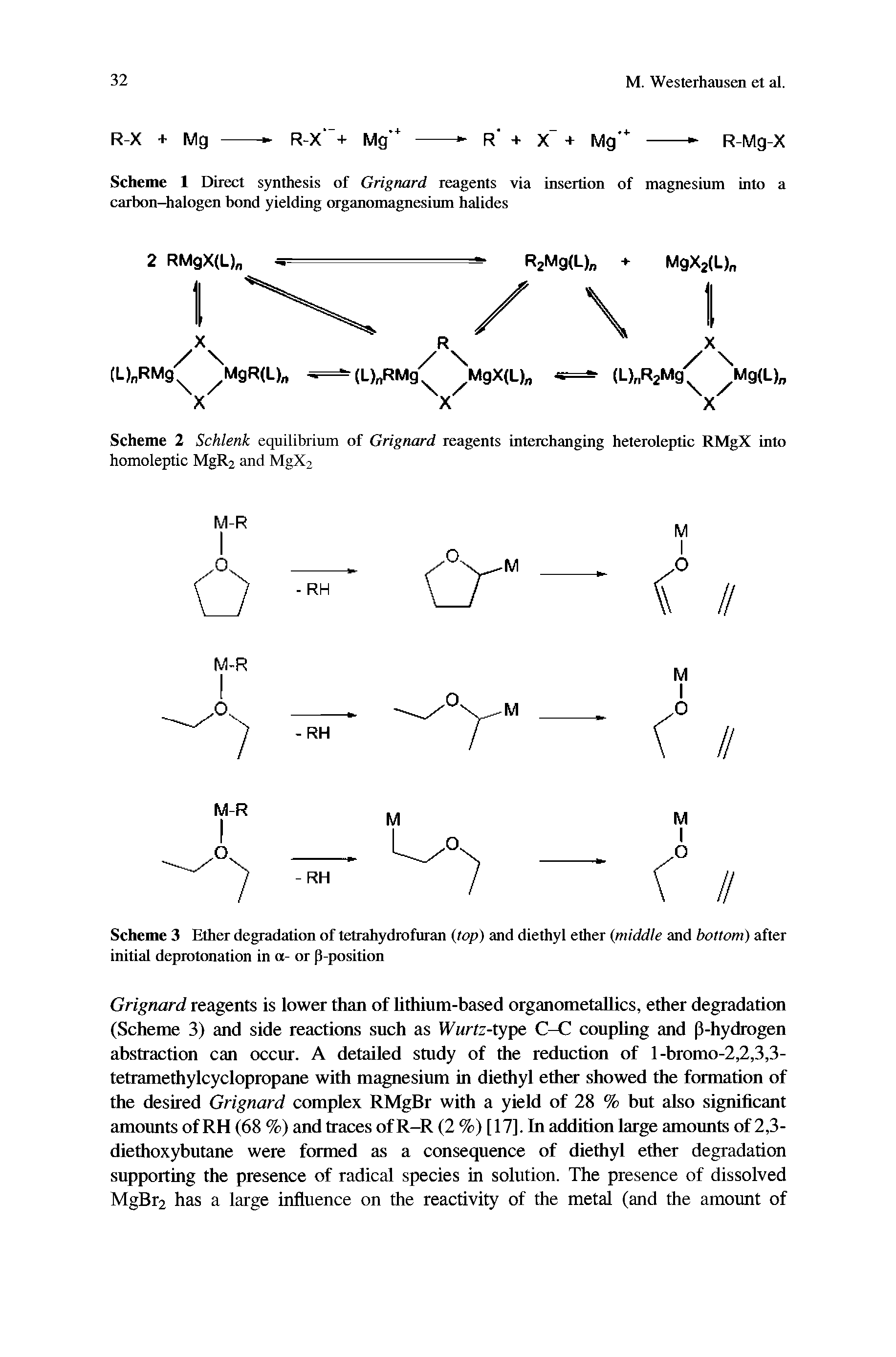 Scheme 1 Direct synthesis of Grignard reagents via insertion of magnesium into a carbon-halogen bond yielding OTganomagnesium halides...