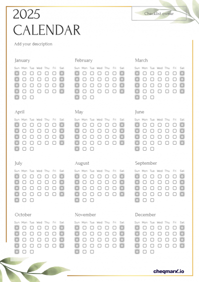 2025 Printable Calendar