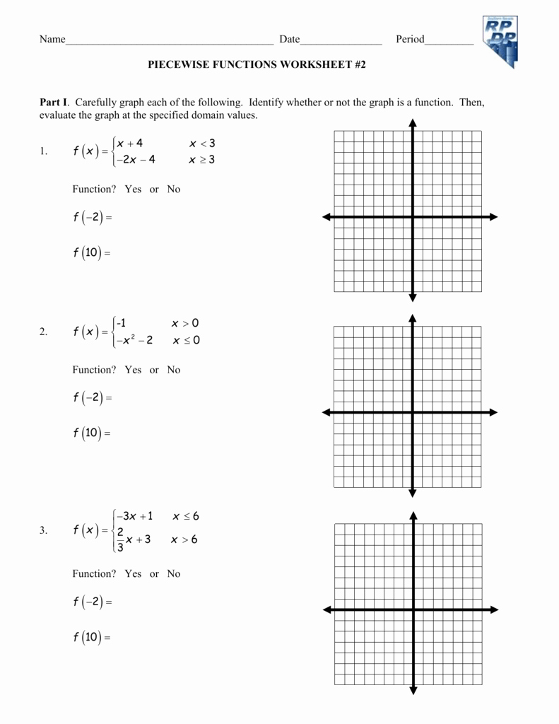 Graphing Piecewise Functions Worksheet Awesome Worksheet Piecewise Functions