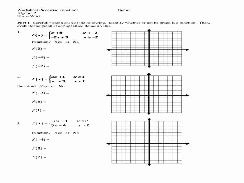 Graphing Piecewise Functions Worksheet Unique Piecewise Function Worksheet