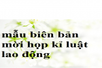 Mẫu thông báo mời họp kỉ luật lao động mới nhất theo quy định pháp luật hiện hành