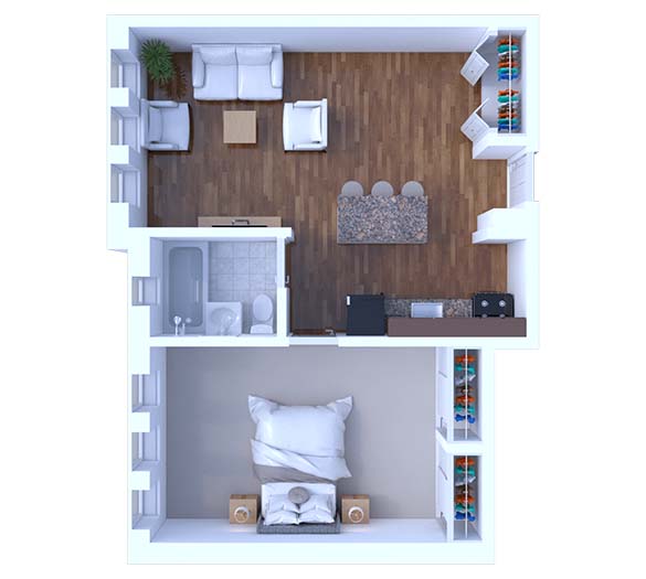 1 Bedroom Floor Plan A1