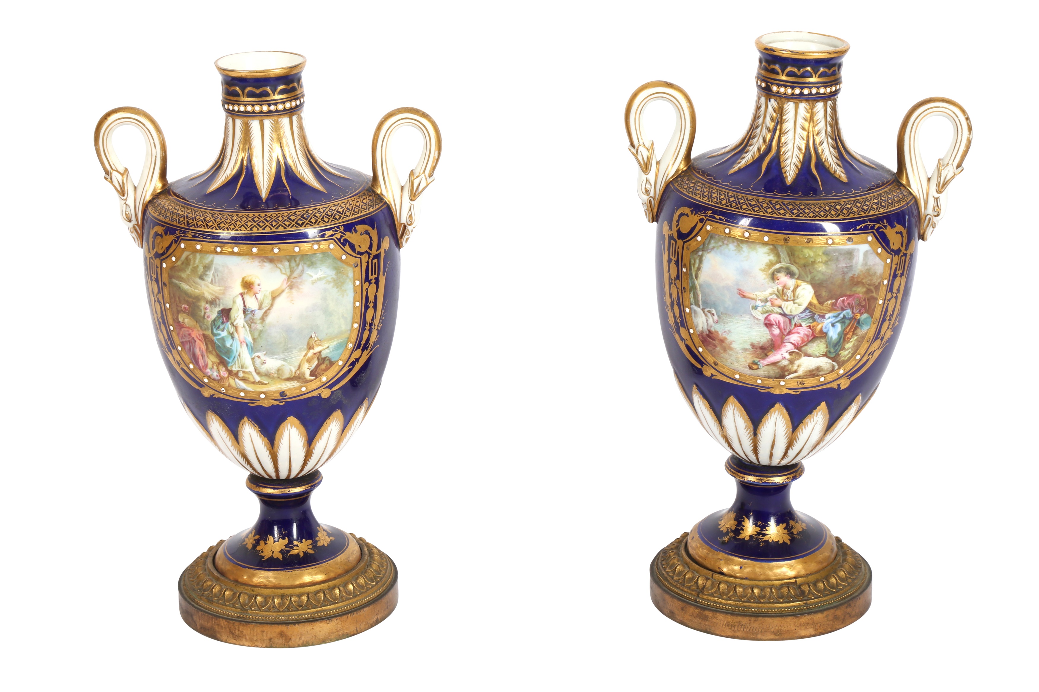 Lot 371 - A PAIR OF ENGLISH PORCELAIN VASES, IN THE