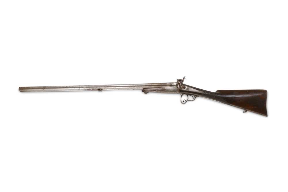 Lot 218 - A Belgian double-barreled pinfire shotgun,