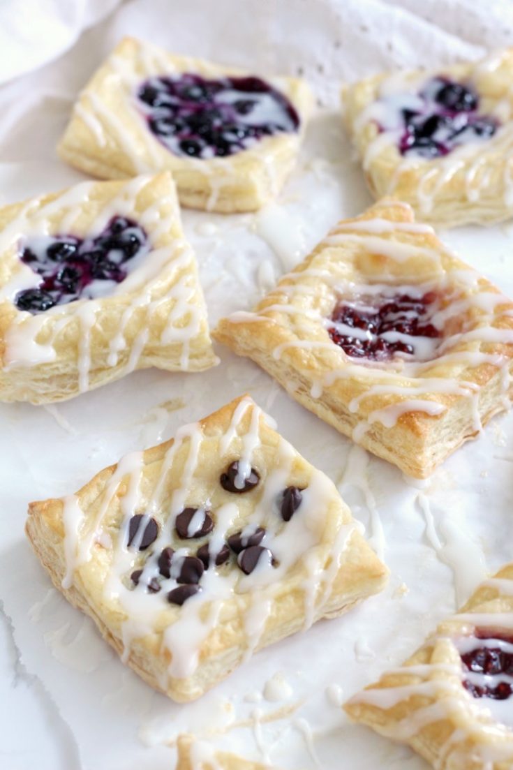 Puff Pastry Cream Cheese Danishes - Chocolate with Grace