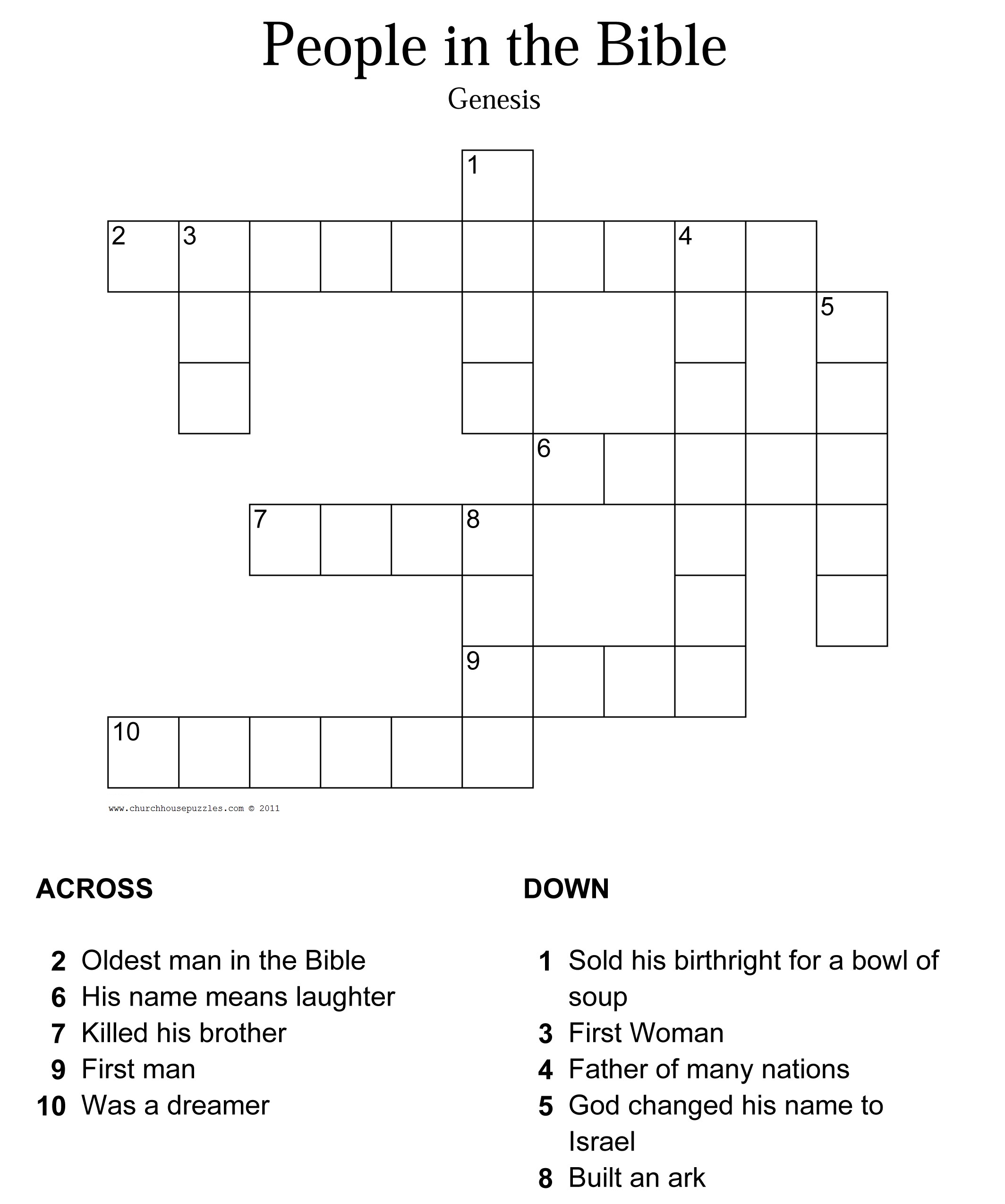 Free Printable Bible Crossword Puzzles - Printable World Holiday