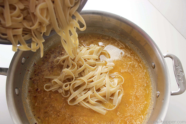 Garlic Parmesan Noodles - perfect side dish with just about any meal. Butter, garlic, noodles, Parmesan, and a few minutes of time needed are all that are needed.