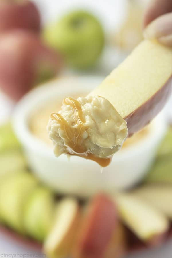 Apple dipped dip with caramel