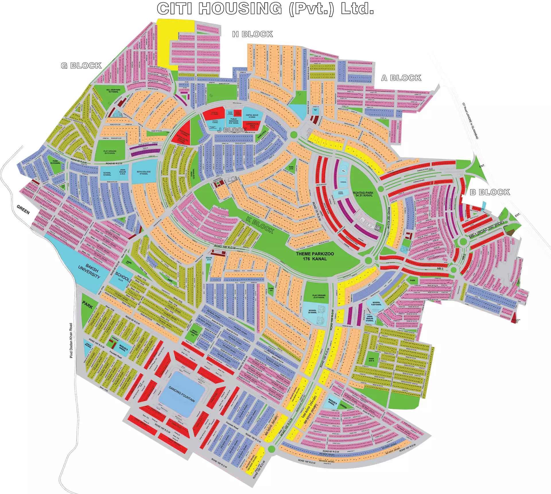 Official Map of Citi Housing Jhelum