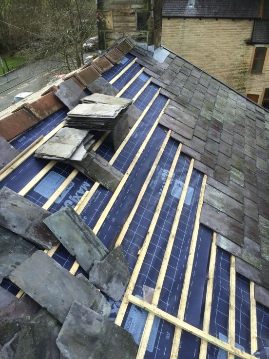 Slate re-roof in Padiham