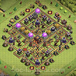 TH10 Anti 2 Stars Base Plan with Link, Hybrid, Copy Town Hall 10 Base Design, #236