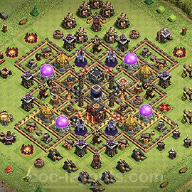 Base plan TH10 (design / layout) with Link, Anti 3 Stars for Farming, #209