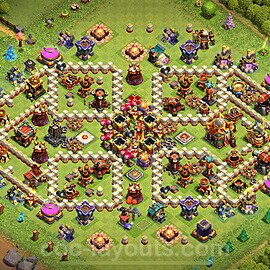 TH16 Anti 3 Stars Base Plan with Link, Copy Town Hall 16 Base Design 2024, #19