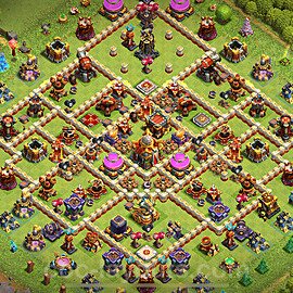 TH16 Trophy Base Plan with Link, Legend League, Copy Town Hall 16 Base Design 2025, #27