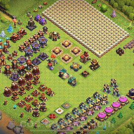 TH16 Funny Troll Base Plan with Link, Copy Town Hall 16 Art Design 2024, #5