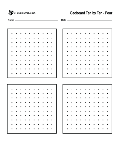 Geoboard Ten by Ten Four Printable