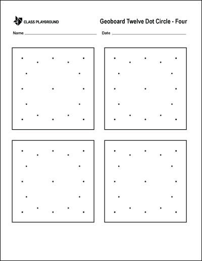 Geoboard Twelve Dot Circle Four Geoboard Twelve Dot Circle Nine Printable