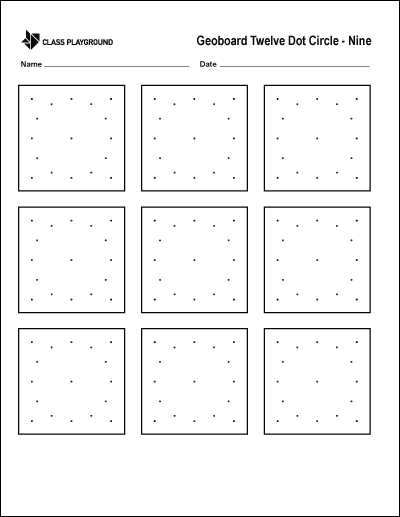 Geoboard Twelve Dot Circle Nine Printable