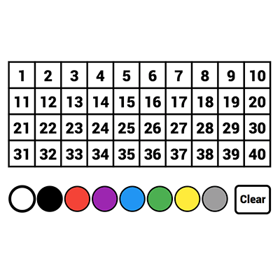 Printable Number Chart 1 40