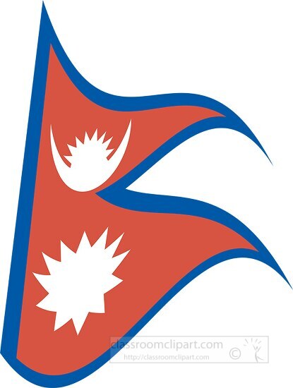 World Flags Clipart-Nepal flag flat design wavy clipart