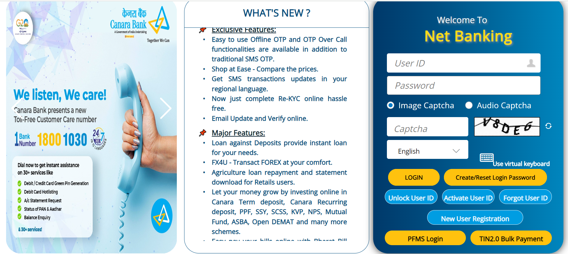 Canara Bank Net Banking Registration