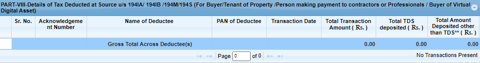 Part VIII- Details of TDS 194IA/194IB/194M for buyer