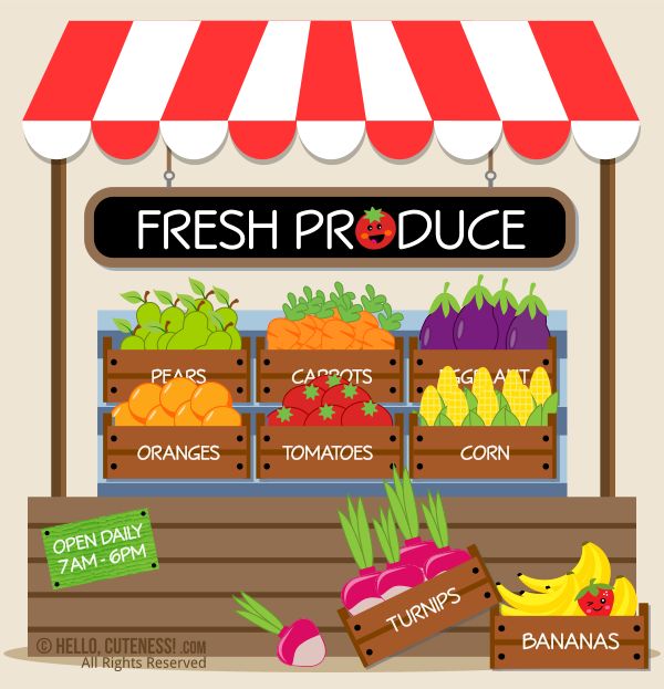 Watercolor Farmers Market Clipart Market Stall Clipart - Clipart ...