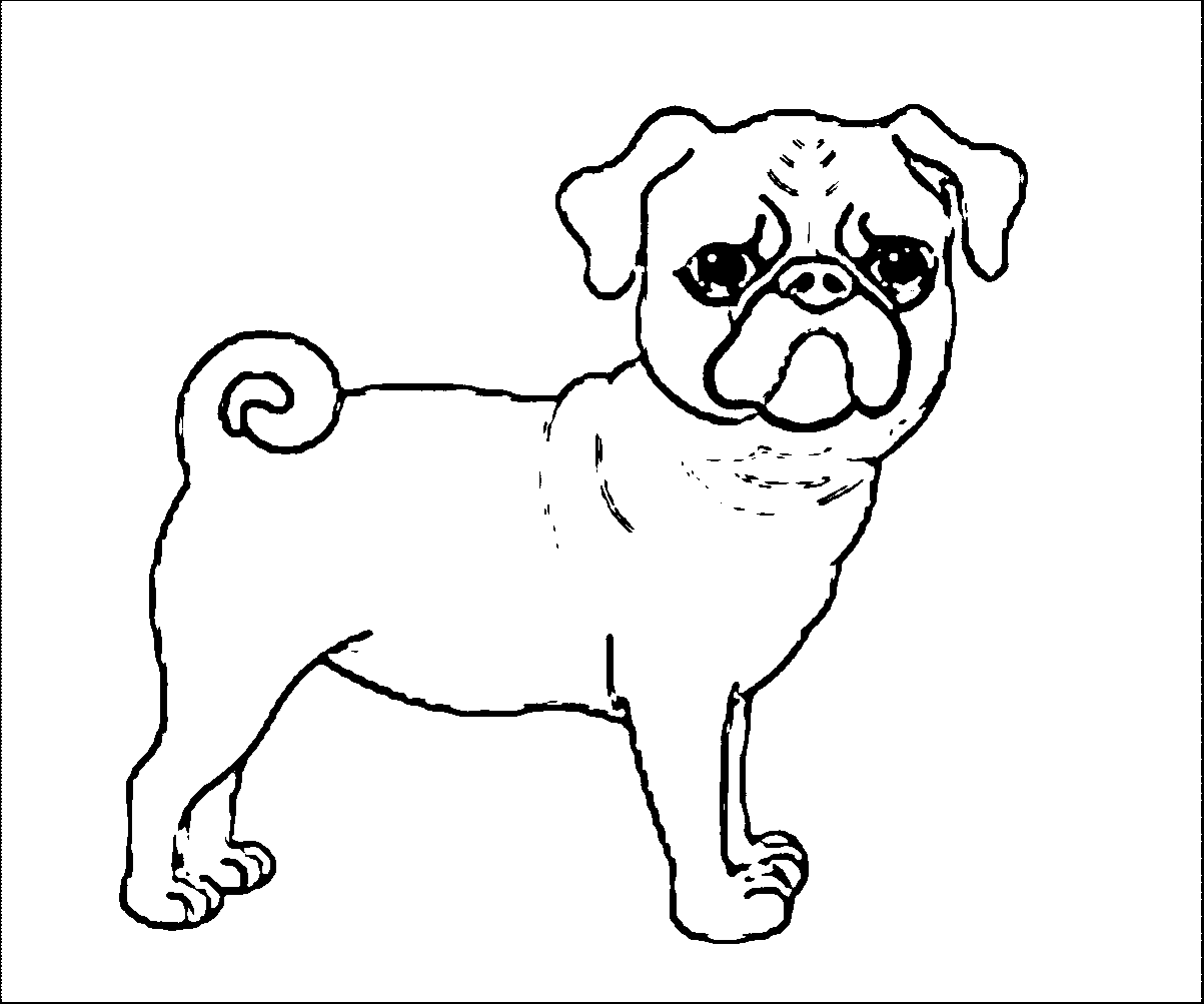 Christmas Pug Coloring Pages