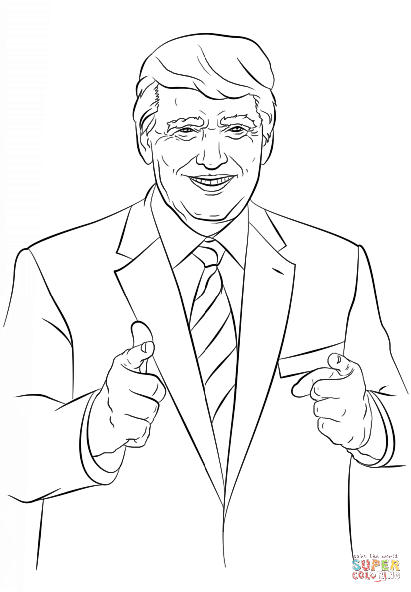 president donald trump coloring pages - Clip Art Library image.