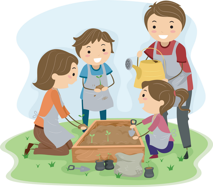 Kids Planting Seeds Clip Art