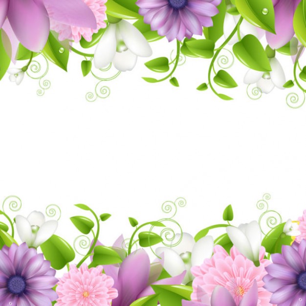 Purple Flower Border Clip Art