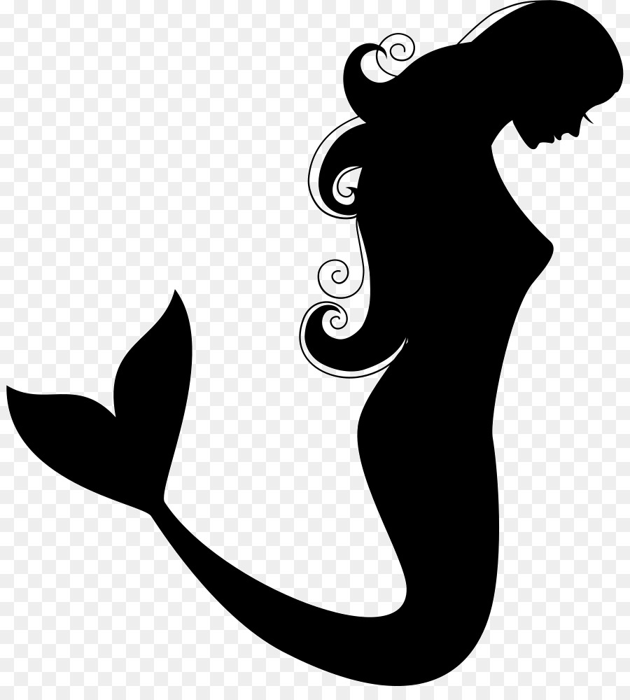 Free Cute Mermaid Silhouette, Download Free Cute Mermaid Silhouette png ...