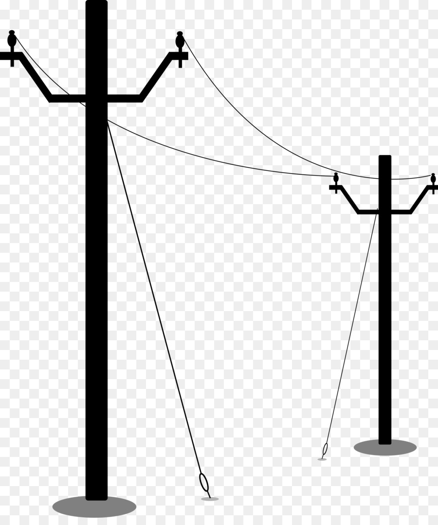 Utility pole Electricity Overhead power line Clip art - electric png ...