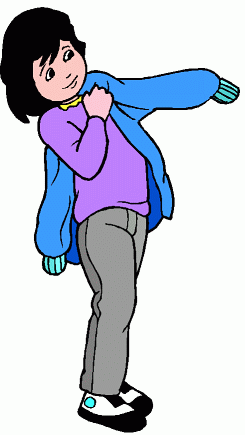 Girl Putting On Clothes Clipart