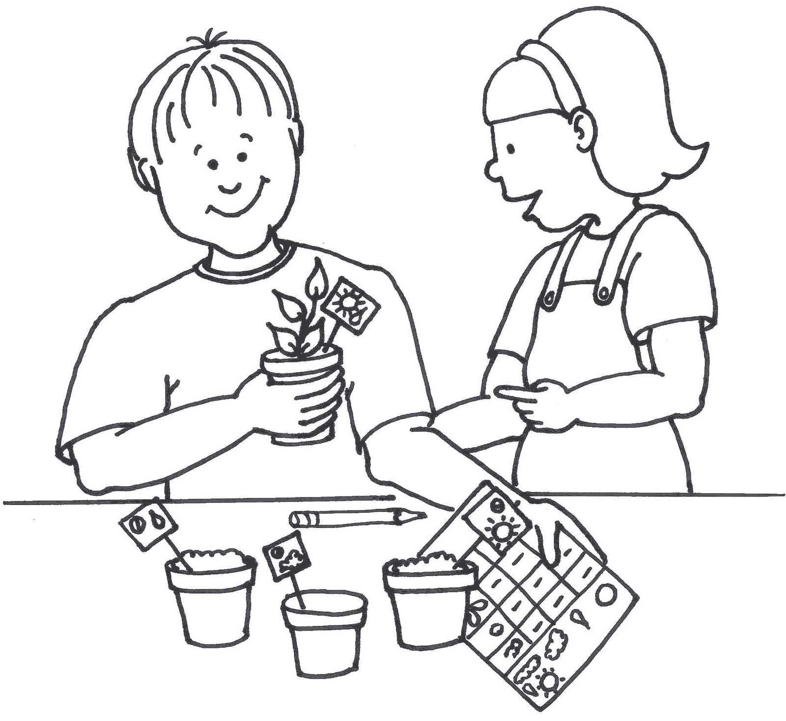 Kids Planting Seeds Clip Art