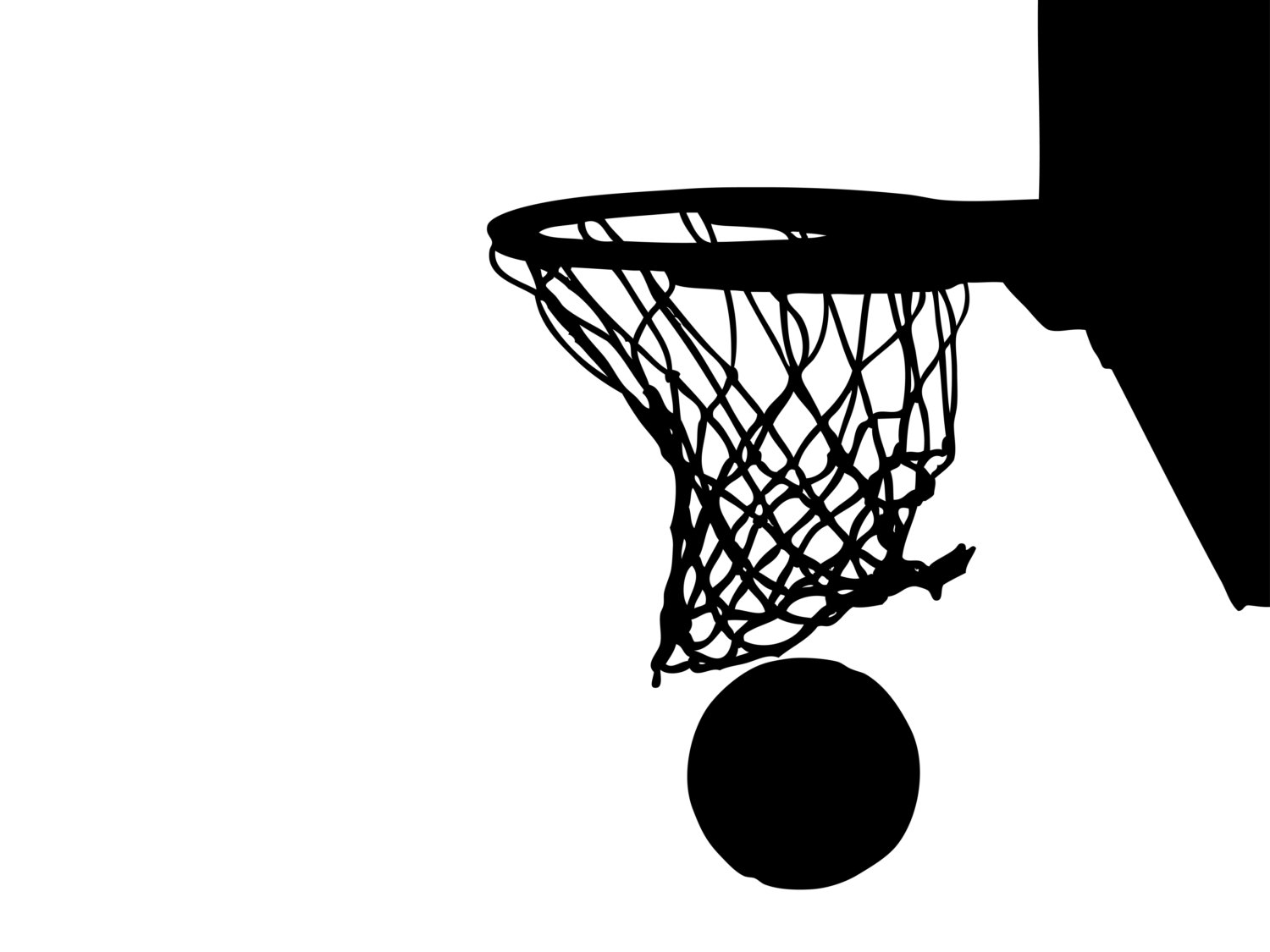 basketball hoop clipart black and white - Clip Art Library