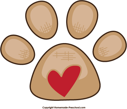 Paw Print Heart Clipart