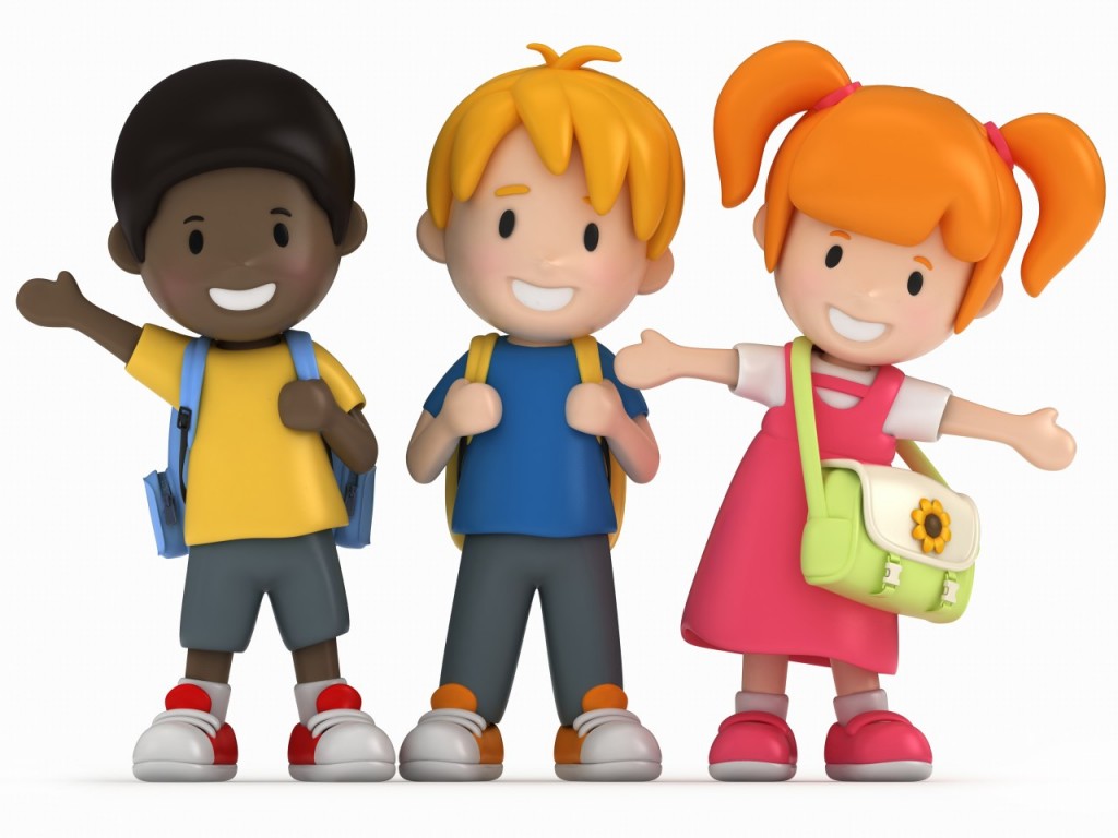 3 Children Clipart School