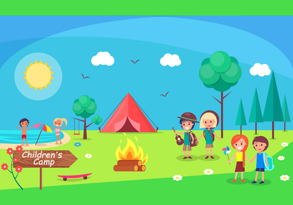 Children Camping clipart