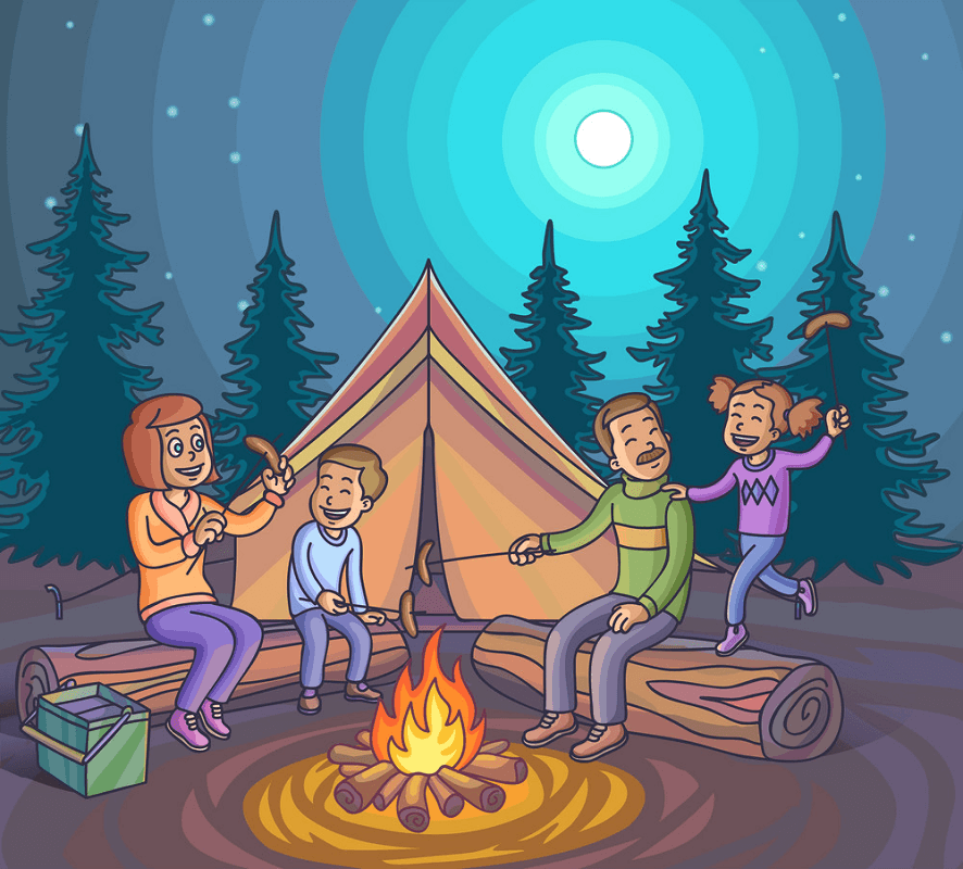 Family Camping clipart