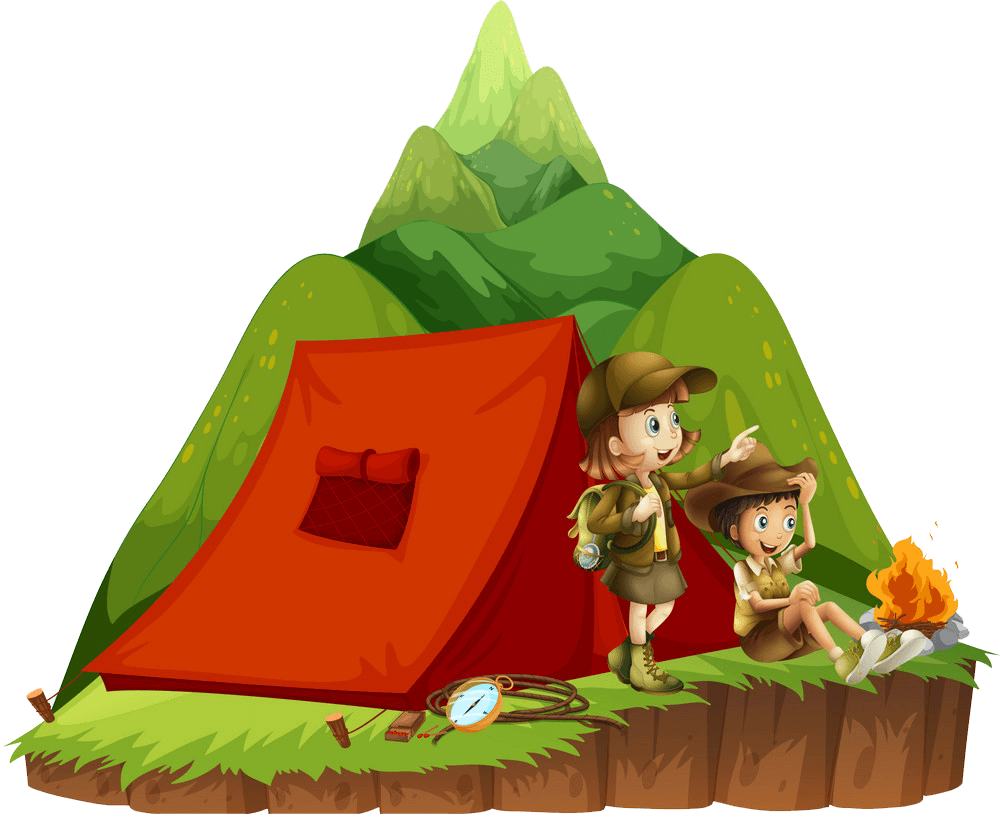 Kids Camping clipart transparent