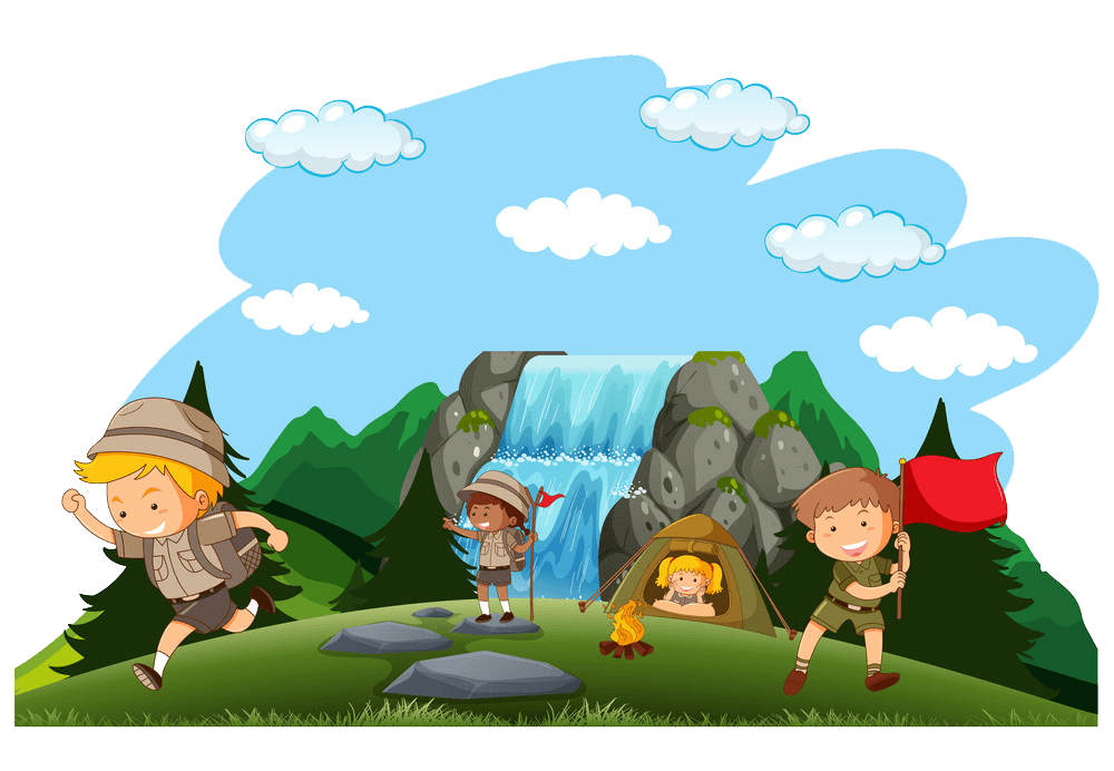 Kids Camping transparent clipart