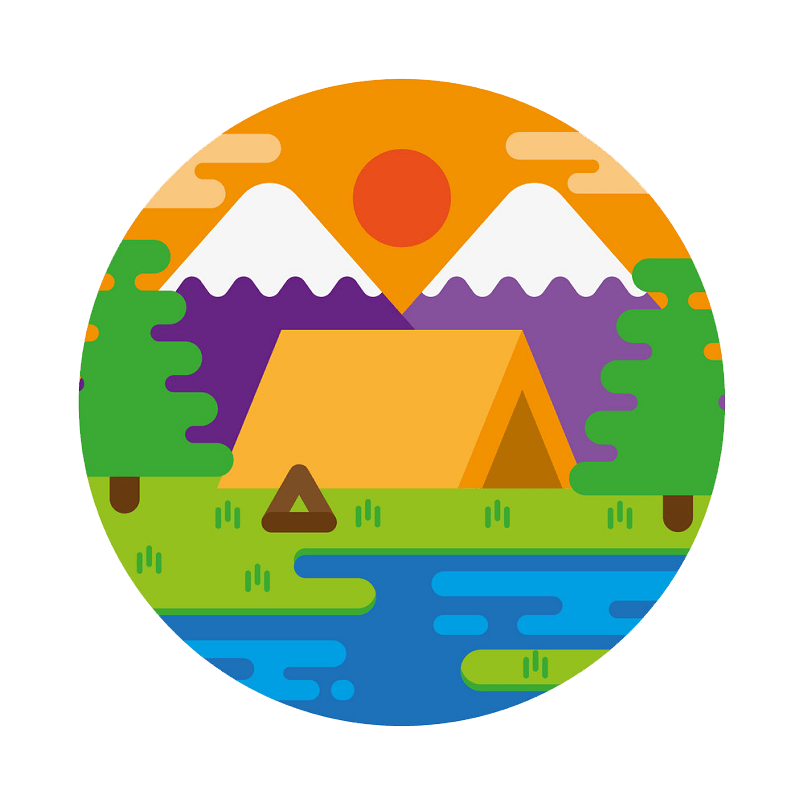 Sunset Camping clipart transparent