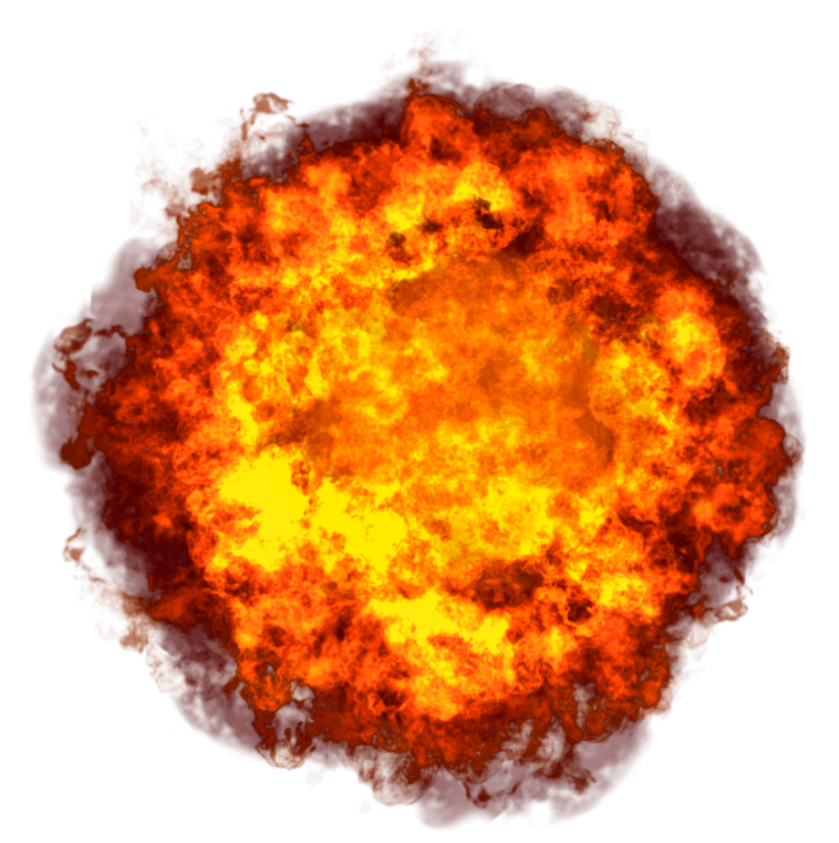 Fire transparent background fireball