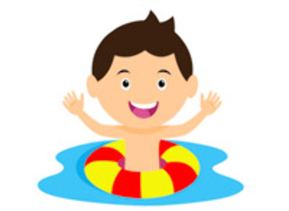 Swimming little boy