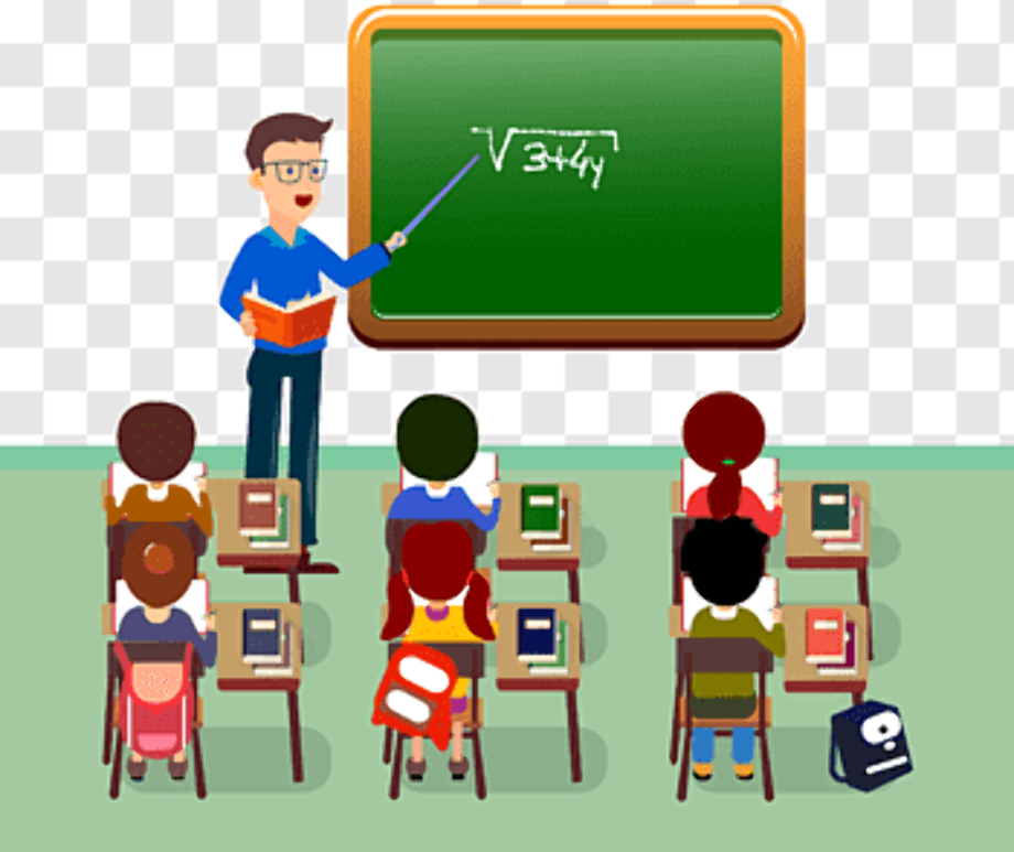 Cartoon Teacher Teaching In Classroom