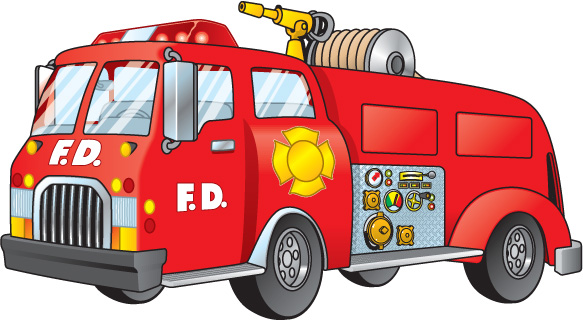 Red fire truck clipart