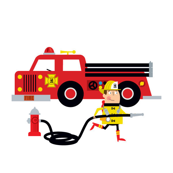 Tattly designy temporary tattoos fire truck clip art