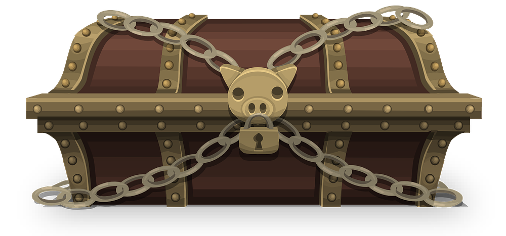 Free locked treasure chest clip art